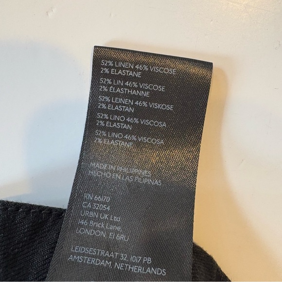 Anthropologie || Maeve Colette Linen Blend Wide Leg Ankle Crop Pants Black 31 - Picture 7 of 10